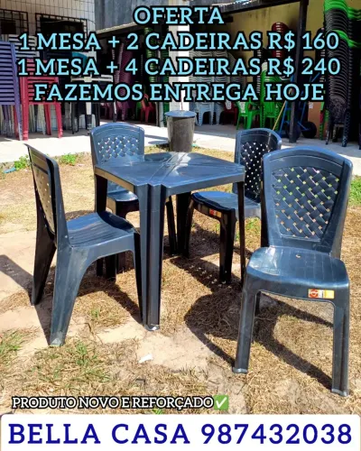 MESA DE PLASTICO PRETA NXYX6