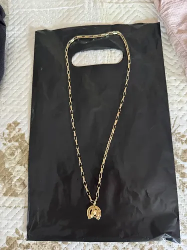 Cordão tijolinho prata banhado a ouro 65 cm