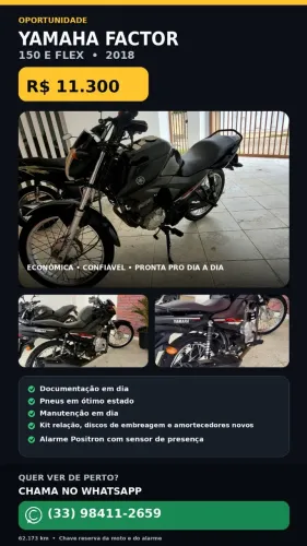 Yamaha Factor 150 FLEX 2018/2018 com Alarme