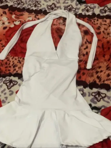 vestido y2k branco rodado