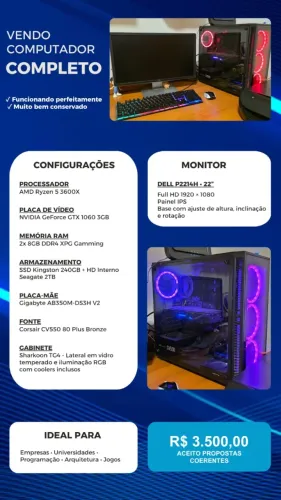 PC Gamer completo em excelente estado