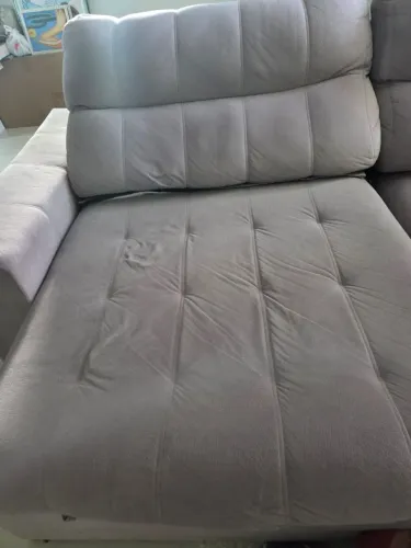 Sofá cinza 4 lugares retrátil e reclinável