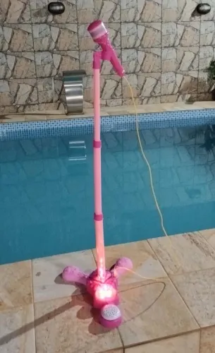 Microfone Infantil com Pedestal, Luzes e Som