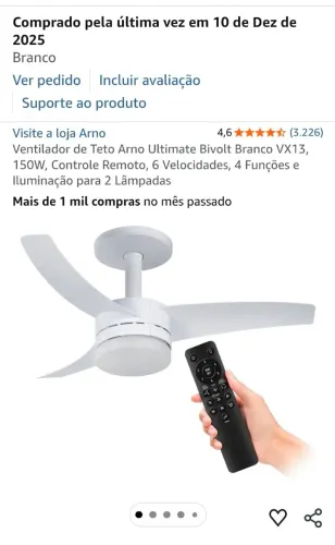 Ventilador Arno ultimate bivolt