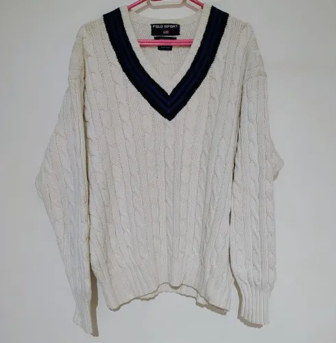 Suéter polo Ralph Lauren cricket tricot vintage 
