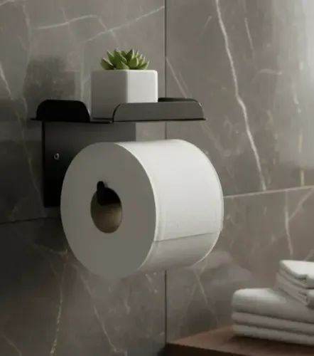 Suporte de Papel Higiênico Rolo com prateleira Multiuso
