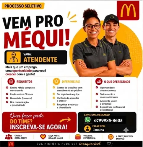 Vaga Atendente de Restaurante