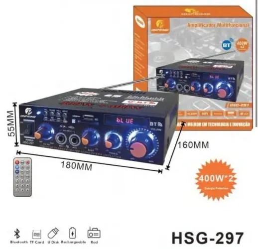 Amplificador de áudio som 800w