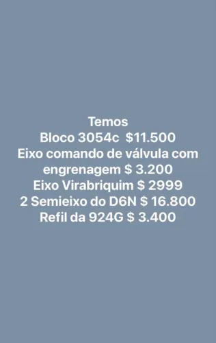 Temos Peças de Máquinas Pesadas a pronta Entrega
