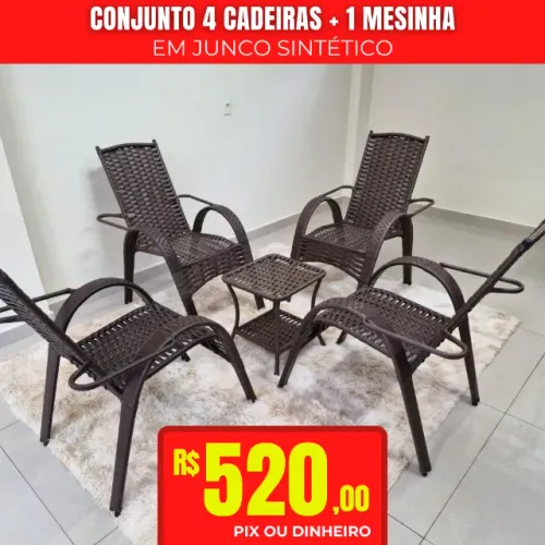 Conjunto Cadeira Junco Sintético