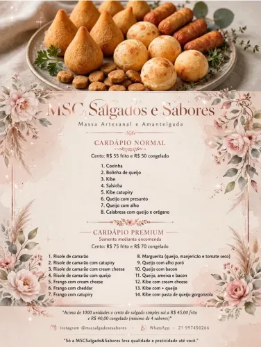 Salgadinhos artesanais por encomenda