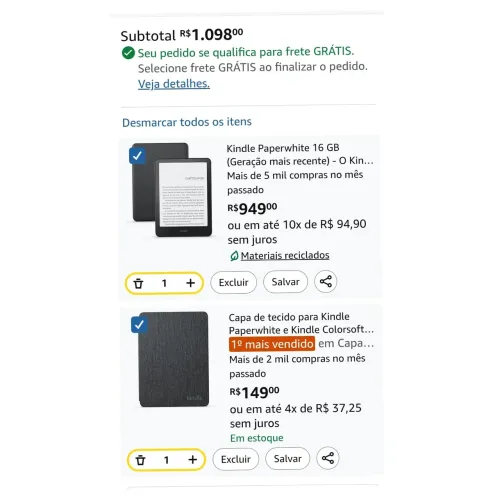 Kindle Paperwhite Geração 12 + Capa Magnética Original