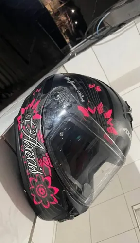 Capacete Axxis feminino TAM 56 com intercomunicador 