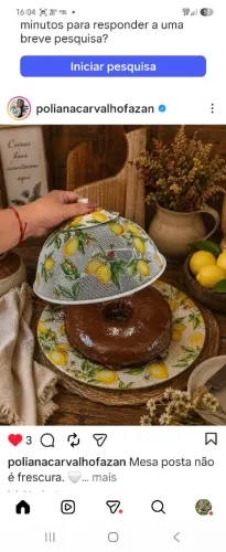 Boleira feita Artesanalmente puxador de porcelana