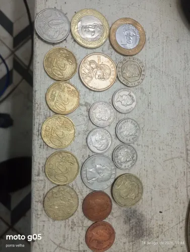 Moedas de prata batida reversa e outros