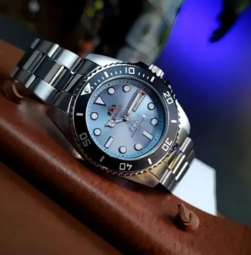 Relógio Automático Orient NH3SS010 Aço Inoxidável 42mm Azul 100m