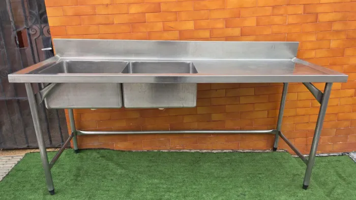 Pia industrial inox 304 2 cubas 
