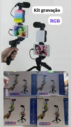 Kit Influencer Completo com Luz RGB + Microfone