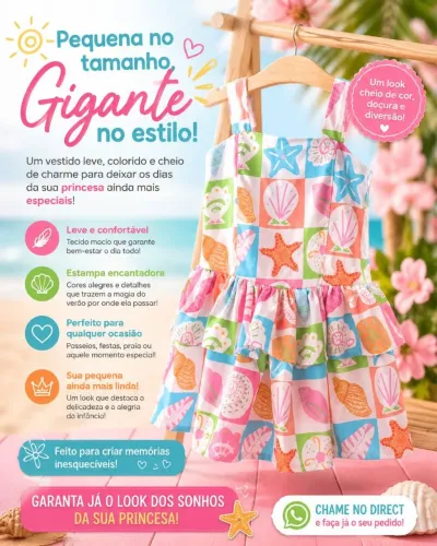 Vestido Infantil - Cheio de Charme