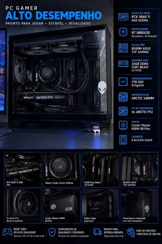 PC COM R7 5800X3D + 5060TI
