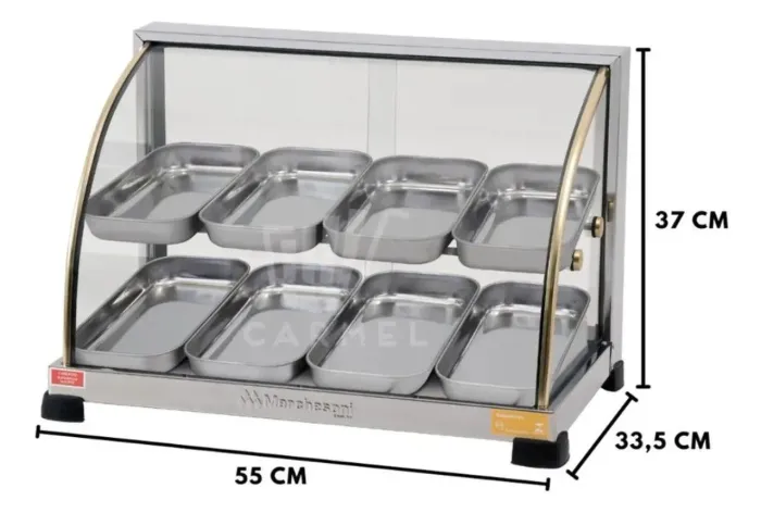 Estufa Para Salgados 8 Bandejas Dupla Marchesoni EF.2.282 cinza 55x37cm novo