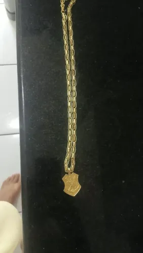 Cordão e anel prata banhada a ouro