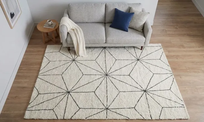 Tapete bordado 100% algodão 1,5m x 2m