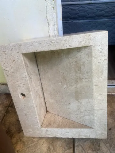 Cuba de mármore travertino nova