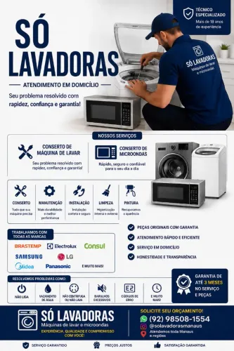 Assistência Técnica em máquinas de lavar e microondas