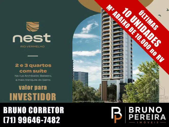 APARTAMENTO 2 QUARTOS SENDO 1 SUÍTE 61M² - RIO VERMELHO