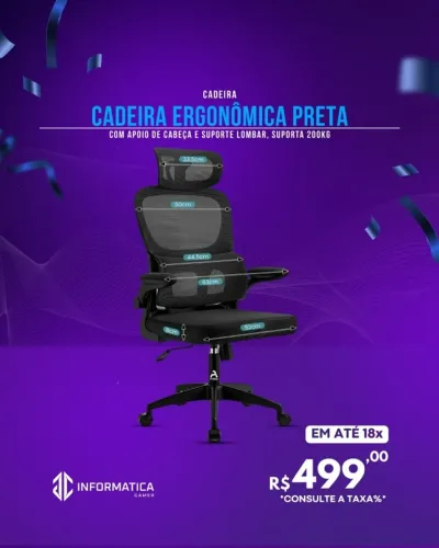 CADEIRA ERGONÔMICA PRETA