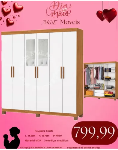 Guarda roupa novo com entrega gratuita