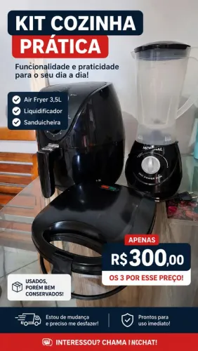 Air fryer + liquidificador + sanduicheira