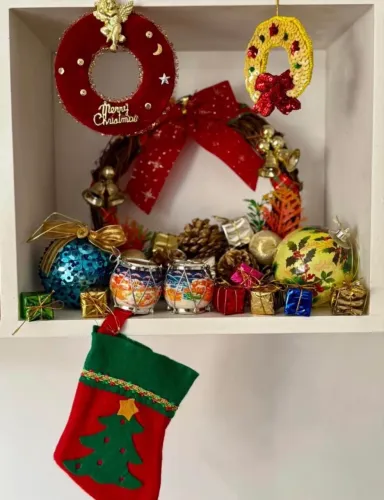 kit de decoração de natal papai noel