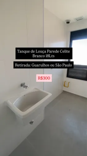 Tanque de parede louça branca Celite 18 lts