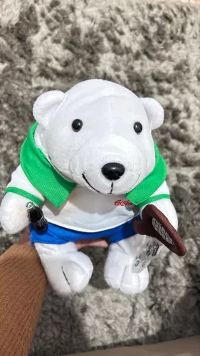 urso polar de pelúcia tenista Coleção Coca Cola 
