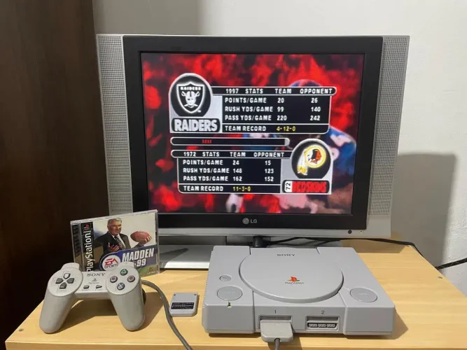 PlayStation 1 fat impecável desbloqueado modelo americano SCPH 7001 leitor 100 por cento