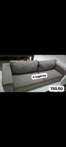 BAIXOUUUU!!!!....Sofá 4 lugares fixo cinza .... já feito higienização .....BAIXOUUUU!!!!