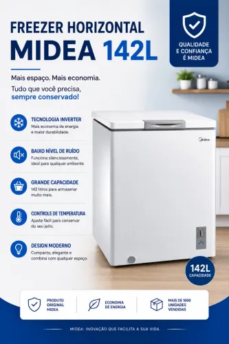 FREEZER HORIZONTAL MIDEA 142L