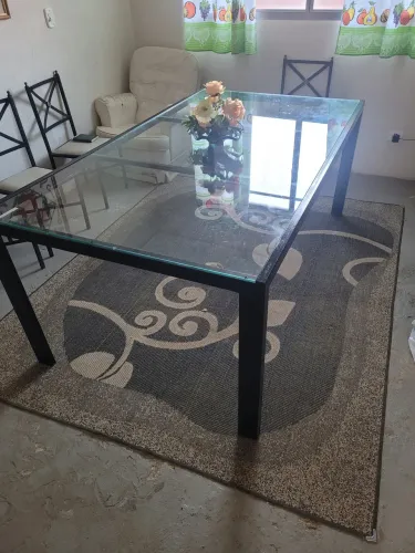 Mesa Jantar Tampo de vidro 