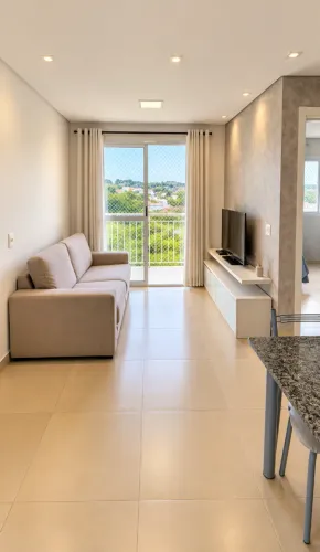 Apto aconchegante com varanda e vista livre