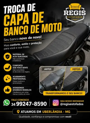 Troca de capa de banco de moto