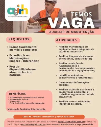 AUXILIAR DE MANUTENÇÃO