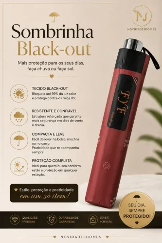 SOMBRINHAS FORRO DUPLO E BLACK-OUT PARA CHUVA