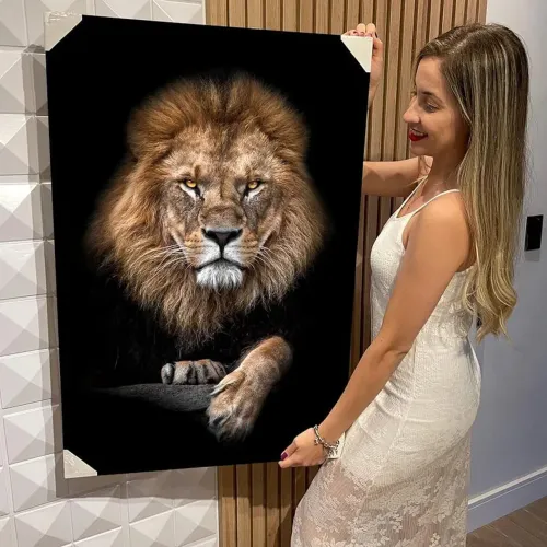 Conjunto de Quadros Decorativos Leão SALA QUARTO