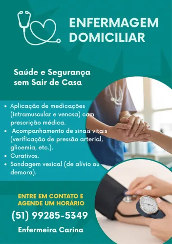 Enfermeira - Serviços de enfermagem domiciliar
