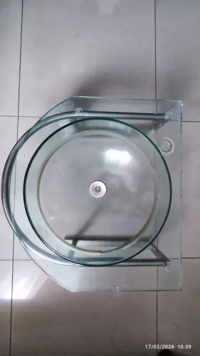Pia de Vidro 10mm para banheiro com suporte Inox
