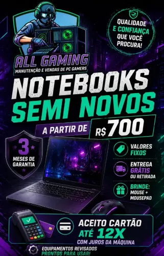 Notebooks Semi Novos a partir de R$ 700!
