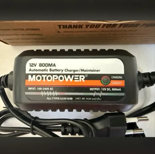 Carregador automático/ mantenedor de bateria de moto da MOTOPOWER