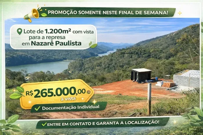 Chácara em Nazaré Paulista 1.200 m² | Pé na Represa!